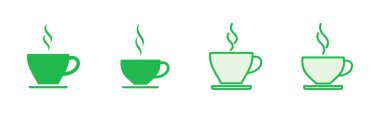 Kahve fincanı ikonu seti. Bir kahve ikonu vektörünü kap.