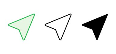 Pusula simgesi ayarlandı. ok pusula simgesi vektörü