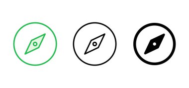 Pusula simgesi ayarlandı. ok pusula simgesi vektörü