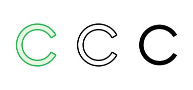 Telif hakkı simgesi seti. telif hakkı sembolleri