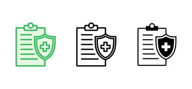 Tıbbi sigorta ikonu seti. sağlık sigortası simgesi