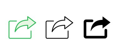 Paylaşım simgesi seti. Paylaşılan vektör simgesi