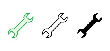 Anahtar simgesi seti. Simge vektörünü onar. araçlar simgesi vektörü