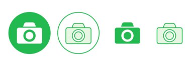 Kamera simgesi ayarlandı. Fotoğraf makinesi simgesi. kamera fotoğrafçılık simgesi.