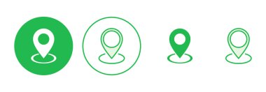 Pin simgesi ayarlandı. Konum simgesi vektörü. hedef simgesi. harita iğnesi