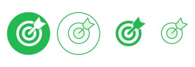 Hedef simgesi ayarlandı. hedef simge vektörü. hedef pazarlama simgesi vektörü