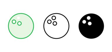 Bowling ikonu seti. Bowling topu ve iğne simgesi. Bowling lobutları