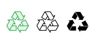 Geri dönüşüm simgesi seti. Vektör simgesi geri dönüşümü.