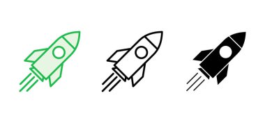 Roket ikonu hazır. Başlangıç simgesi vektörü. 