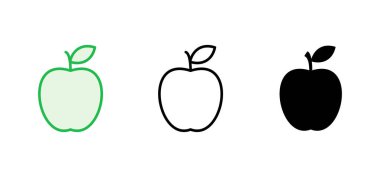 Elma simgesi seti. Elma vektör simgesi. Web tasarımınız için elma sembolleri.