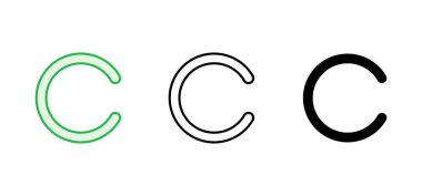 Telif hakkı simgesi seti. telif hakkı sembolleri