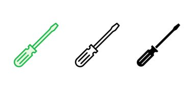 Tornavida simgesi seti. araçlar simgesi vektörü