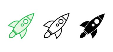 Roket ikonu hazır. Başlangıç simgesi vektörü. 