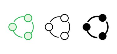 Paylaşım simgesi seti. Paylaşılan vektör simgesi