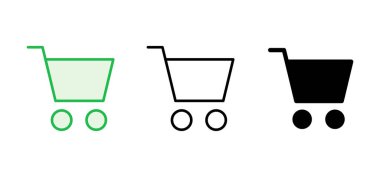 Alışveriş ikonu seti. Alışveriş arabası ikonu. Trolley simge vektörü