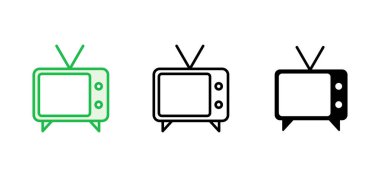 Televizyon ikonu ayarlandı. televizyon simgesi vektörü