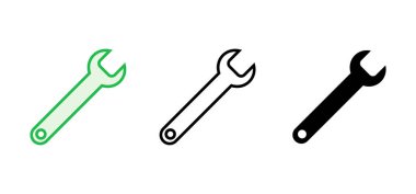 Anahtar simgesi seti. Simge vektörünü onar. araçlar simgesi vektörü