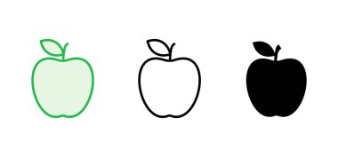Elma simgesi seti. Elma vektör simgesi. Web tasarımınız için elma sembolleri.