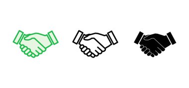 Handshake icon set. business handshake. contact agreement clipart