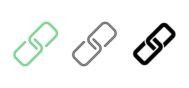 Bağlantı simgesi ayarlandı. Hiper bağlantı zinciri sembolü.