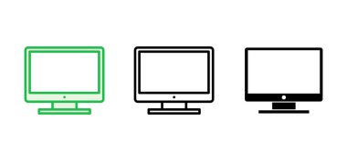 Televizyon ikonu ayarlandı. televizyon simgesi vektörü