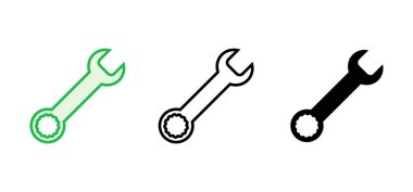 Anahtar simgesi seti. Simge vektörünü onar. araçlar simgesi vektörü