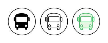 Otobüs simgesi seti. bus vektör simgesi
