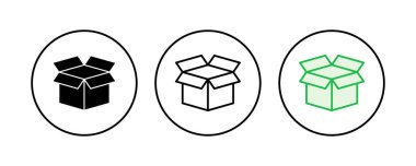 Kutu simgesi seti. kutu vektör simgesi, paket, paket