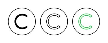 Telif hakkı simgesi seti. telif hakkı sembolleri