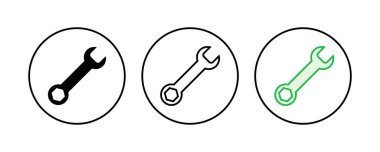 Anahtar simgesi seti. Simge vektörünü onar. araçlar simgesi vektörü
