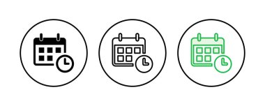 Takvim simgesi ayarlandı. Takvim sembolü. takvim vektör simgesi