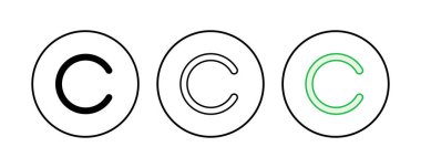 Telif hakkı simgesi seti. telif hakkı sembolleri