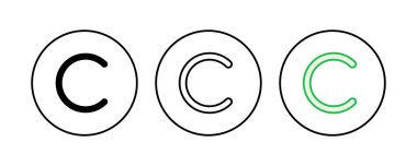 Telif hakkı simgesi seti. telif hakkı sembolleri