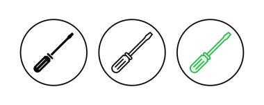 Tornavida simgesi seti. araçlar simgesi vektörü
