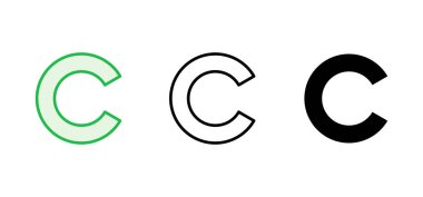 Telif hakkı simgesi seti. telif hakkı sembolleri