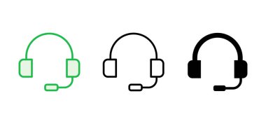 Kulaklık ikonu ayarlandı. Headvector simgesi simgeleri