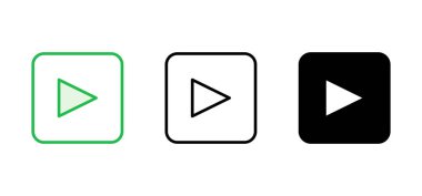 Simge setini çal. Düğme vektör simgesini çal