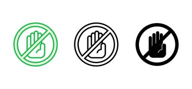 Simge setini durdur. Dur tabelası. el durdurma simgesi vektörü