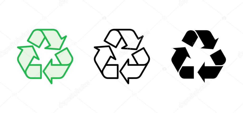 Recycle icon set. Recycling vector icon.