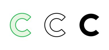 Telif hakkı simgesi seti. telif hakkı sembolleri