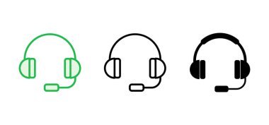 Kulaklık ikonu ayarlandı. Headvector simgesi simgeleri