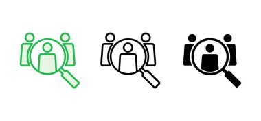 Simge kiralama seti. Arama işi boşluk simgesi. İnsan kaynakları konsepti. İşe alım.