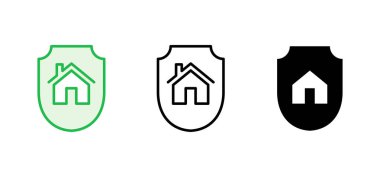 Ev sigortası ikonu. ev koruma simgesi