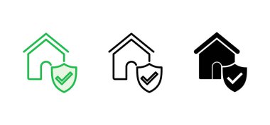 Ev sigortası ikonu. ev koruma simgesi.