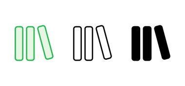 Kütüphane simgesi ayarlandı. eğitim simgesi vektörü