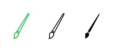 Boya simgesi seti. boya fırçası ikon vektörü. boyama silindiri vektörü