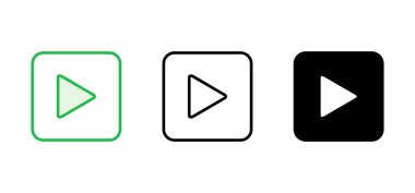 Simge setini çal. Düğme vektör simgesini çal