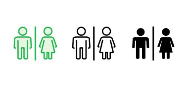 Tuvalet ikonu seti. Tuvalet ikon vektörü. Banyo tabelası. wc, tuvalet