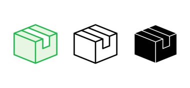 Kutu simgesi seti. kutu vektör simgesi, paket, paket