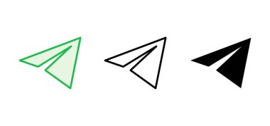 Uçak simgesi ayarlandı. Uçak ikonu vektörü. Uçuş taşıma sembolü. Seyahat illüstrasyonu. Tatil sembolü